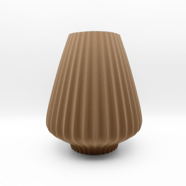 Front view of Arka architectural sculptural vase with geometric vertical texture