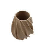 Organic modern vase with flowing ridges and warm earthy tones