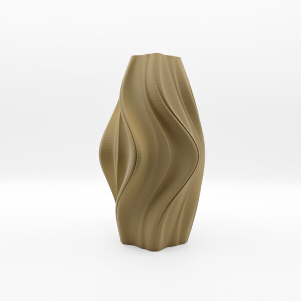 rn sculptural vase with flowing organic texture inspired by desert dunes