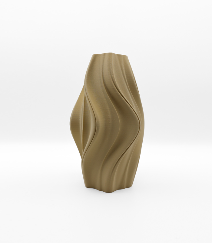 rn sculptural vase with flowing organic texture inspired by desert dunes
